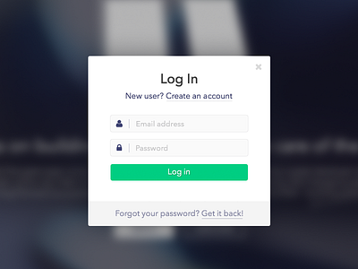 Modal login window design box interface log in login modal popup sign in signin ui user interface window