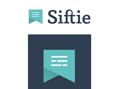 Siftie bookmark bubble chat feed flat icon ligature logo reading typography