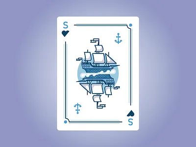 Playing Card - The Ship berlin blue boat creative ffwd graphic design illustration malmö ocean sea ship