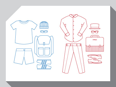 Fashion Outlines fashion gq illustration line menswear outline vector