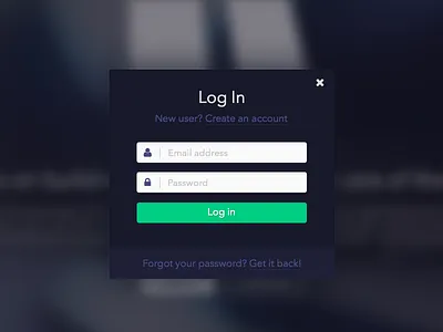 Same modal box - Dark version box interface log in login modal popup sign in signin ui user interface window