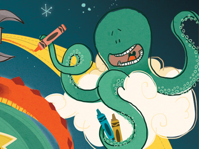 Boys Doodle Book detail 2 bold book bright childrens cloud colouring crayon fun illustration illustratr kids octopus