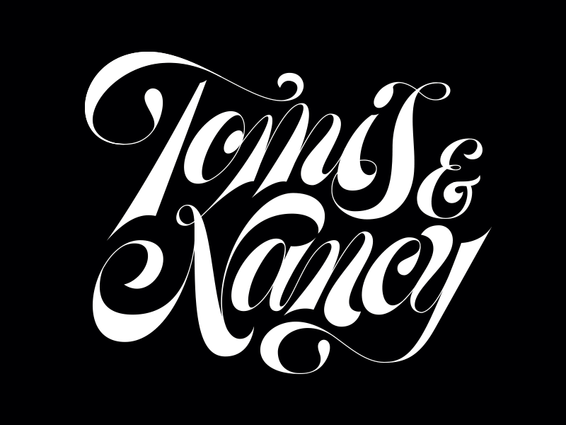 Script Process (GIF) bold contrast hand lettering invitation lettering lettering artist love process script spencerian type wedding