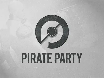 Pirate Party club dance logo party pirate vector