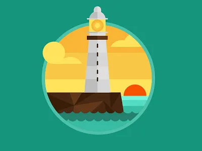Byron Bay, Australia. australia byron byronbay flat flatdesign illustration jetlaggies lighthouse sea travel vector