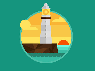 Byron Bay, Australia. australia byron byronbay flat flatdesign illustration jetlaggies lighthouse sea travel vector