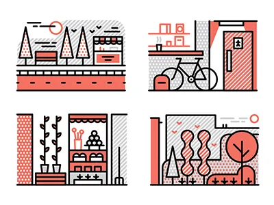Monocle Forecast city design editorial environment graphic icons illustration lines monocle muti urban vector