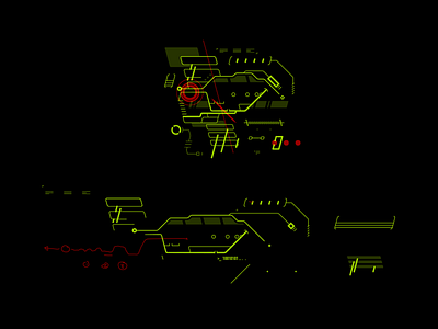 u-sd_p-09 cyberpunk draft game motion motion design sci fi shmup shooting sketch stg ui videogame