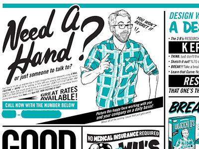 Putting it all together! chris illustration kid lock newspaper promotion self some typography up