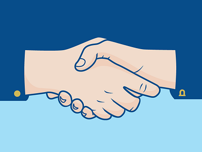 Handshake blue hands illustration trust