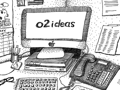 My Desk desk drawing illustration line
