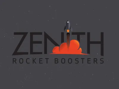 Zenith Rocket Boosters icon logo rockets typography