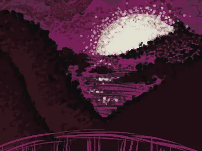 Moonlight brushes illustration moon night purple