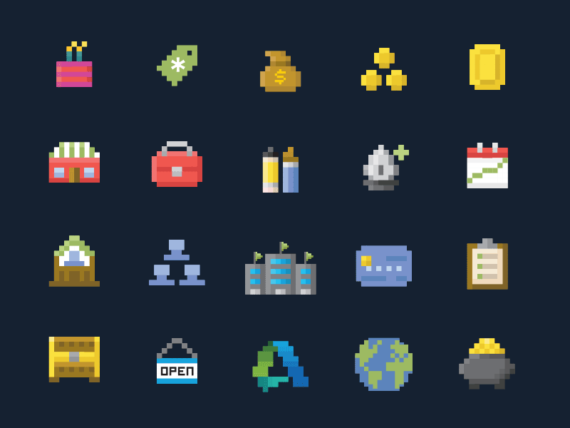 CM 8-Bit Icons 8 bit 8 bit cm creative market creativemarket icons illustrations nes pixel