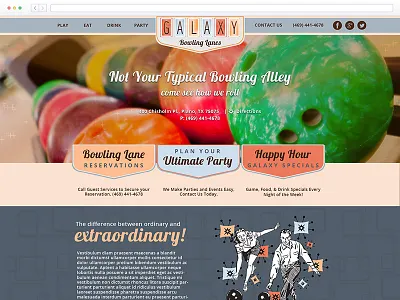 Galaxy Bowling Lanes bowling design web website