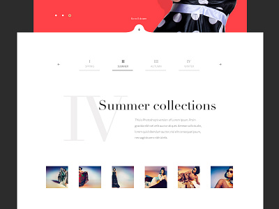 Fashion website clean fashion flat layout minimal modern red typography web website