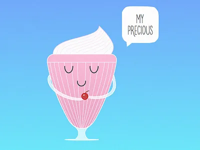 Milkshake blue cartoon cherry cute flat graphic illustration milkshake pink precious shirt