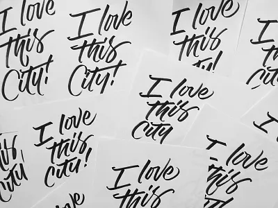 I Love This City Sketches brush pen brush script handlettering lettering script lettering sketch type typography