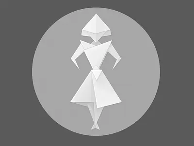 Paper Girl design illustration origami paper girl