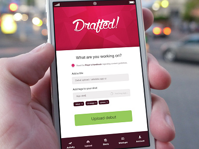 Dribbble upload ui / app app debut design form iphone ui upload