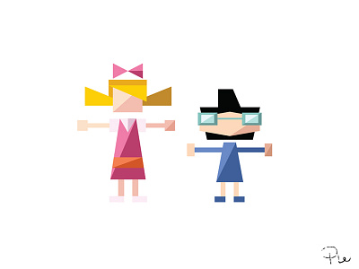 Helga + Phoebe color design heyarnold icons illustration pictograms shapes