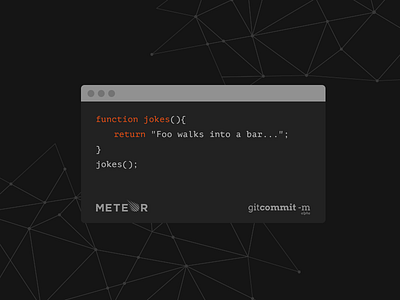 Meteor Article Illustration clean commit git interface javascript joke meteor