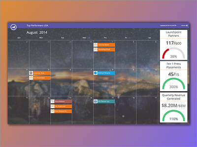 Marketing Calendar HD calendar hd marketing metrics tv ui ux widgets