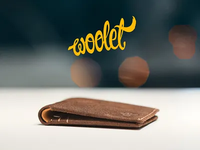 Woolet smart wallet - Logo and product bluetooth hand ibeacon leather lettering logo product design wallet woolet yellow