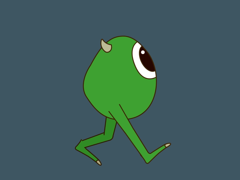 Walk Cycle #1 animation character duik mike wazowski rig walk cycle