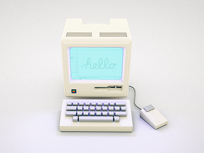 Old School Apple 3d model apple c4d cinema 4d mac photoshop render vintage