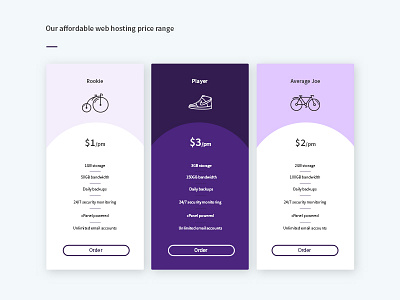 Cards bullet points cards clean cta minimal purple ui