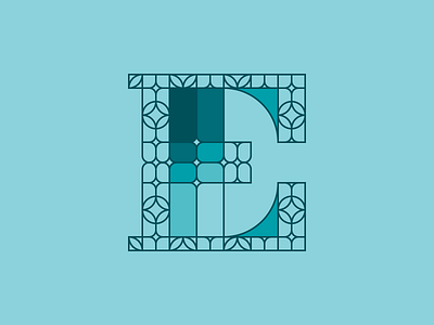 eeeeeeee… blue drop cap e illustration letter lettering line teal type typography