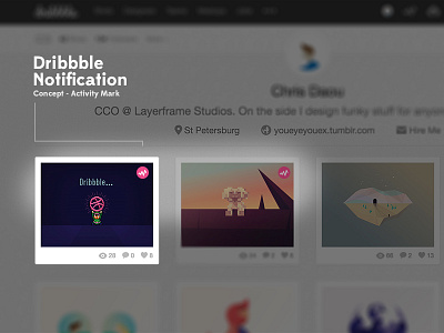 Dribbble Notification? activity concept design dribbble glance icon ui ux