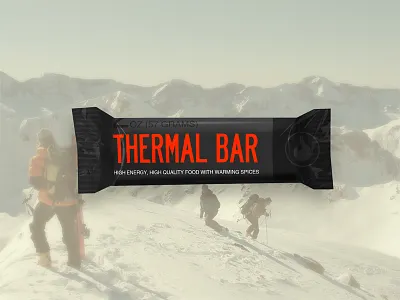 Thermal Bar Packaging branding energy bar ice mockup mountain outdoors packaging product skiing startup warm