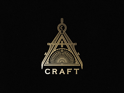 Craft Gold alchemy compass gold moon sun