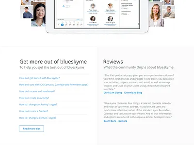 Blueskyme Tips activity app dashboard grid ipad list map productivity startup todo website