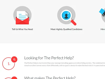 Perfect Help Client's Page branding clean envelope flat icons letter magnifying glass paper search simple web design