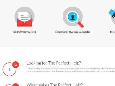 Perfect Help Client's Page branding clean envelope flat icons letter magnifying glass paper search simple web design