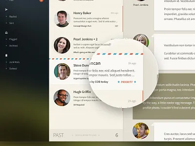Priority Mail app conversation design desktop email gesture mail minimal modern priority ui ux