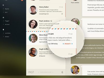 Priority Mail app conversation design desktop email gesture mail minimal modern priority ui ux