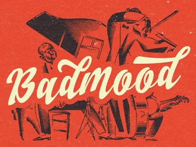 Badmood 50s 60s brush calligraphy handdrawn handmade handwritten lettering old school retro script vintage