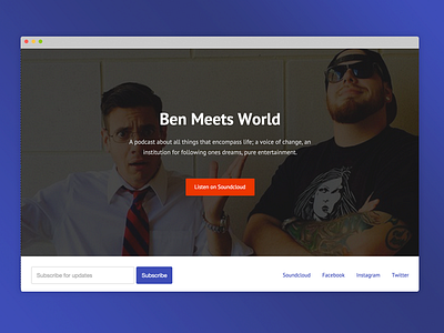 Been Meets World layout one pager podcast website