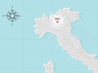 Map - WIP compass coordinates geography illustration italy map milan texture travel