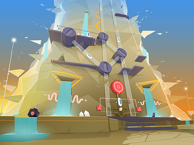 Elevator Capsules adventure adventure game concept art elevator game design game development indie indie game lift puzzle rhythm wall