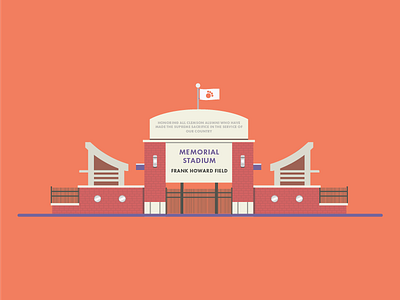 Memorial Stadium at Clemson University clemson football illustration stadium