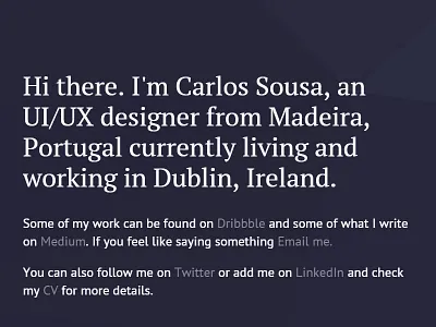 2015 Carlos Sousa Website personal polygon portfolio triangle ui ux website
