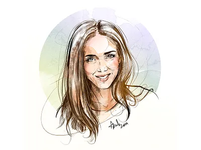 Portrait a day - Chiara Ferragni cg cg art chiara ferragni digital art drawing graphics illustration portrait portrait a day watercolor