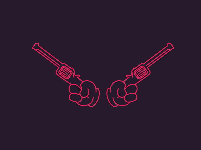 Finger Guns brand cartoon drawing funny illustration minimal