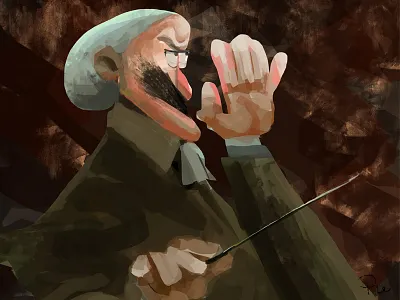 Arturo Toscanini art arturotoscanini character color design digital drawing illustration music painting