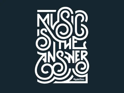 Music is the Answer answer brendan custom lettering m music prince s swirl typography